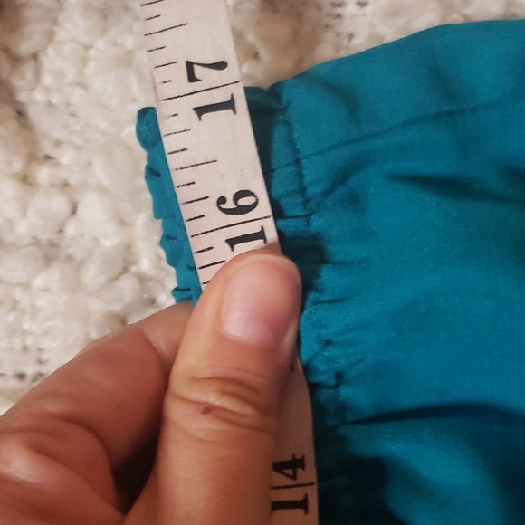 Vintage 80/90s women's 2pc skirt set medium turquoise - Picture 5 of 9